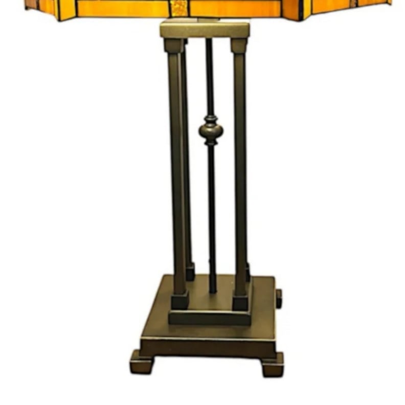 Velora Artisan Dragonfly Stained Glass Table Lamp — Vintage Tiffany Style Accent Light for Living Room