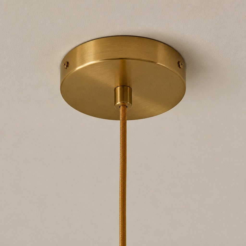 Nacrelith Capiz Shell Cylinder Brass Pendant Light - Nordic Bedroom Lighting