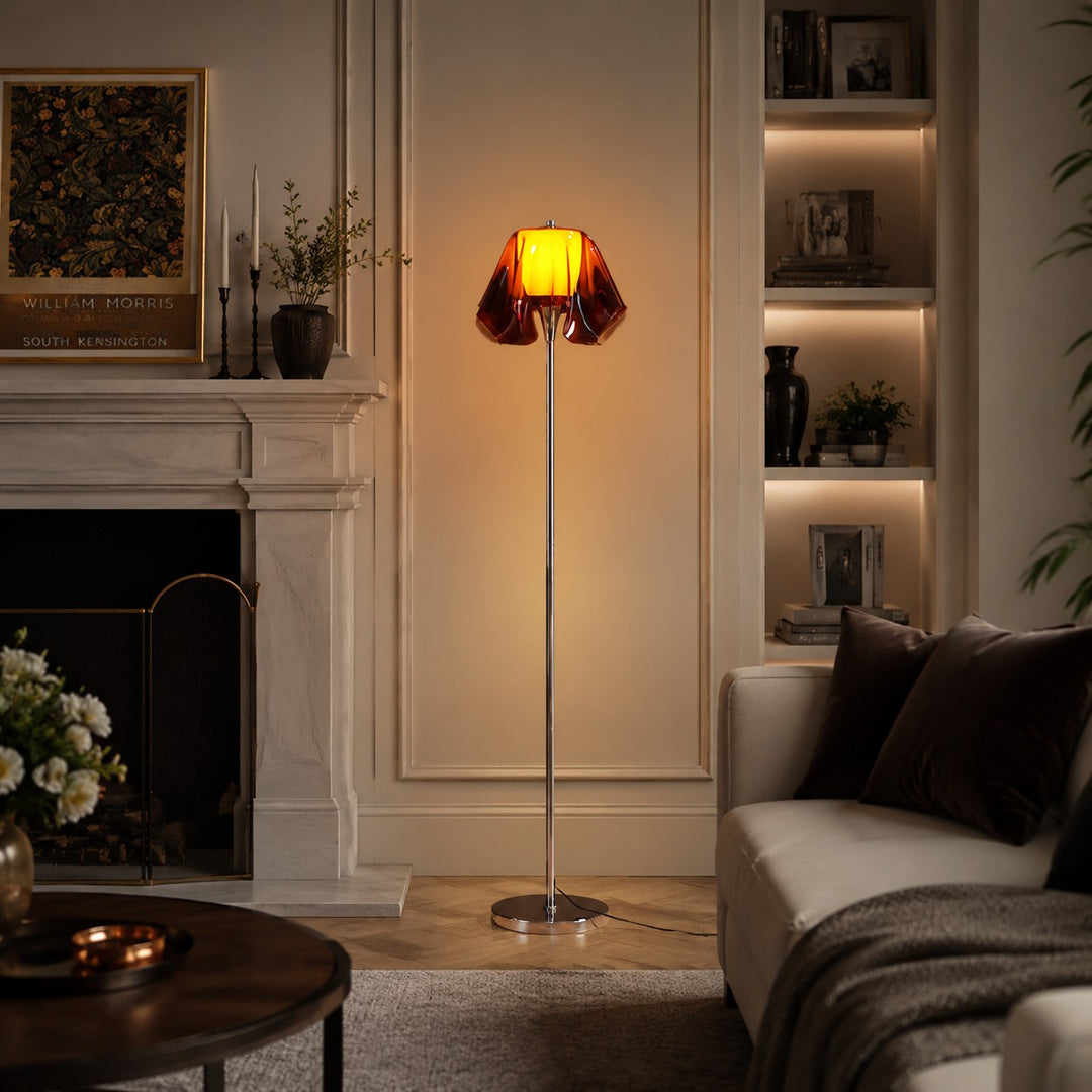 Lampadaire Bauhaus en acrylique en forme de fleur pour salons