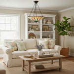 Załaduj obraz do przeglądarki galerii, TF Dark Star Tiffany Lampa Sufitowa – Witrażowy Wzór Gwiazdy do Jadalni lub Holu