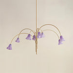Load image into Gallery viewer, Bellina Modern Romantic Chandelier - Botanical Lily Design with Glass Flowers
