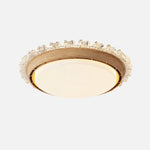 Cargar imagen en el visor de la Galería, Crystal gold flush mount ceiling fan light