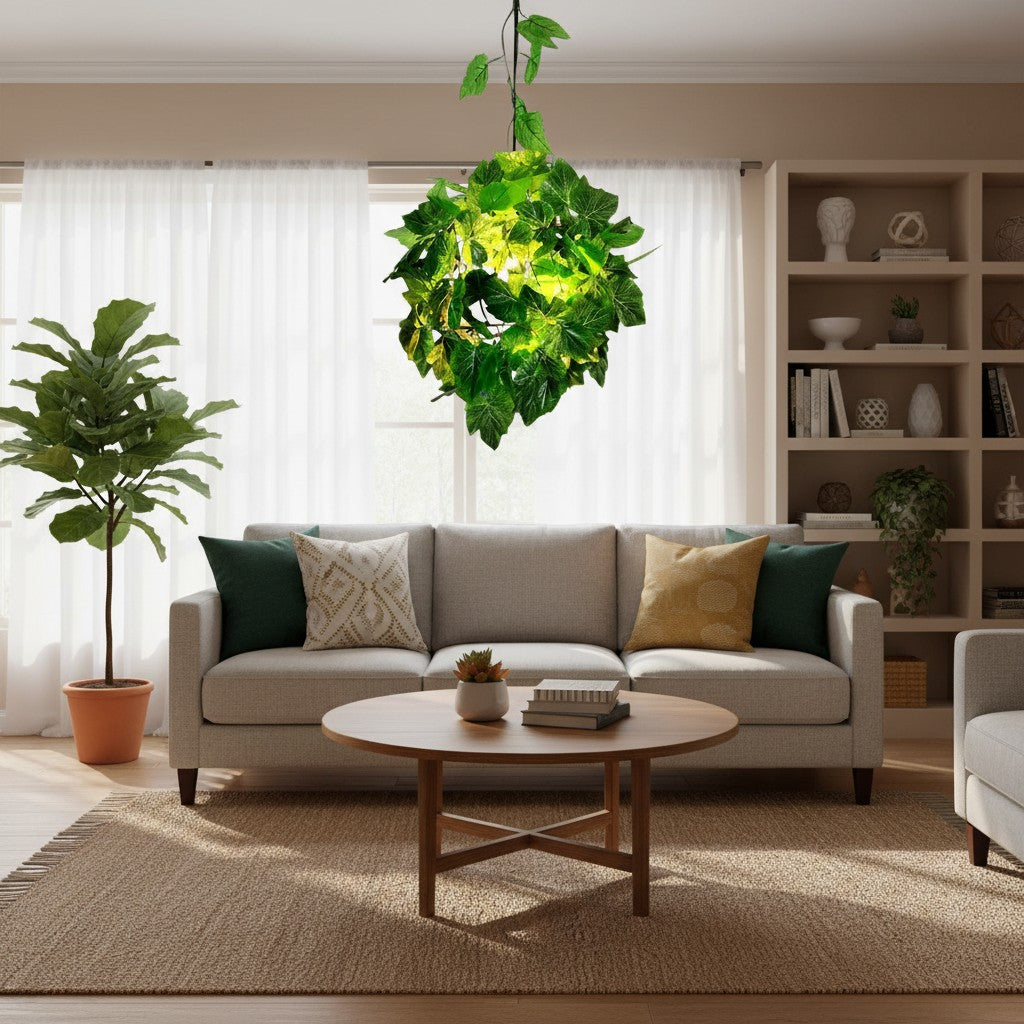 Boltvein Natuurlijke Geïnspireerde Hanglamp - Botanisch-Industriële Fusie Ontwerp voor Modern Interieur U24