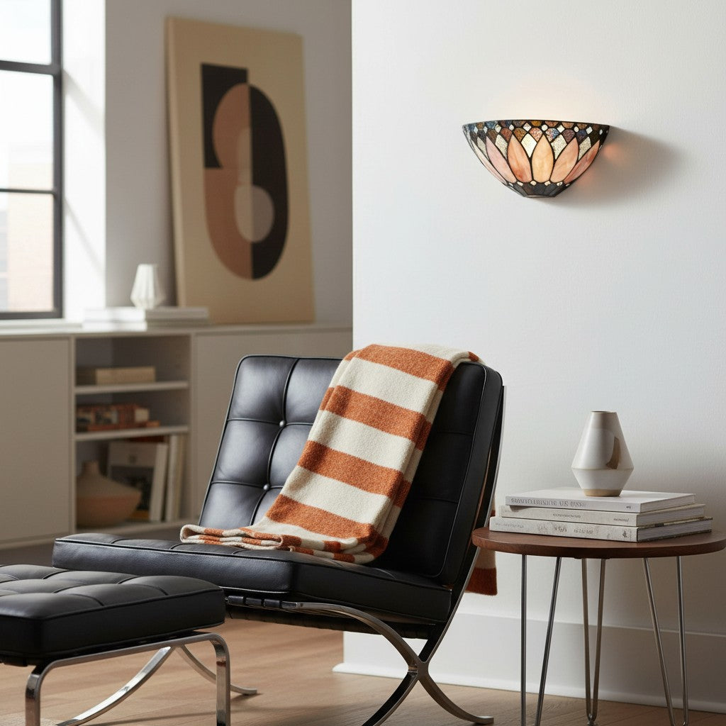 Lámpara de Pared Elegante TF Brooklyn - Aplique de Pared de Vidrio Art Deco para Sala de Estar o Pasillo