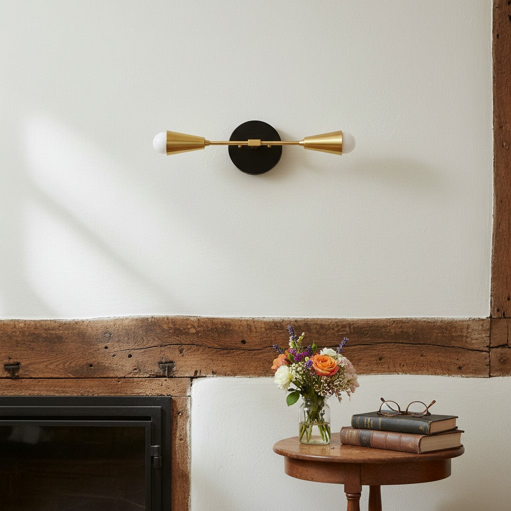 Mobilux Dual-Light Linear Mid-Century Vanity Wall Light for Bathroom & Mirror