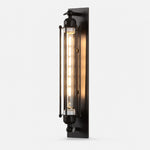 Afbeelding laden in galerijweergave, Black industrial tube glass wall sconce