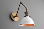 Load image into Gallery viewer, Conique Metal Vintage Industrial Swing Arm Wall Lamp - Adjustable Dome Shade for Study
