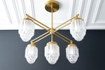 Load image into Gallery viewer, Tierlux Glass Chandelier – Vintage Brass Globe Lighting Fixture
