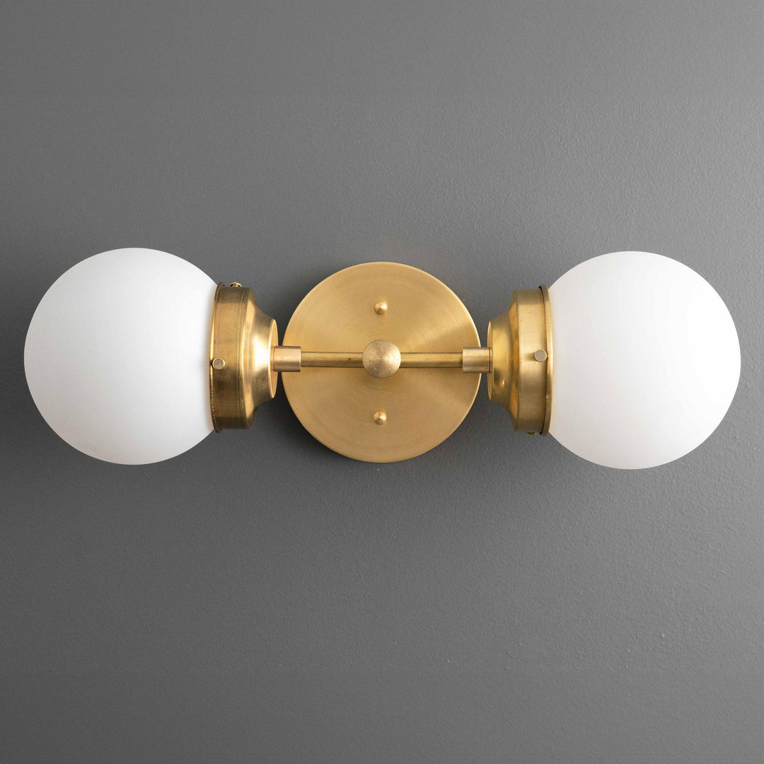 Lumio Globe Modern Geometric Sconce - Two Light Bathroom Vanity Lighting