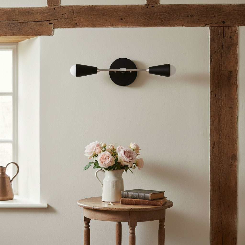 Mobilux Dual-Light Linear Mid-Century Vanity Wall Light for Bathroom & Mirror