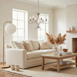 Afbeelding laden in galerijweergave, Foline geometrische lichte kroonluchter – nikkelkleurige afwerking met sfeerverlichting voor gangen en keukens