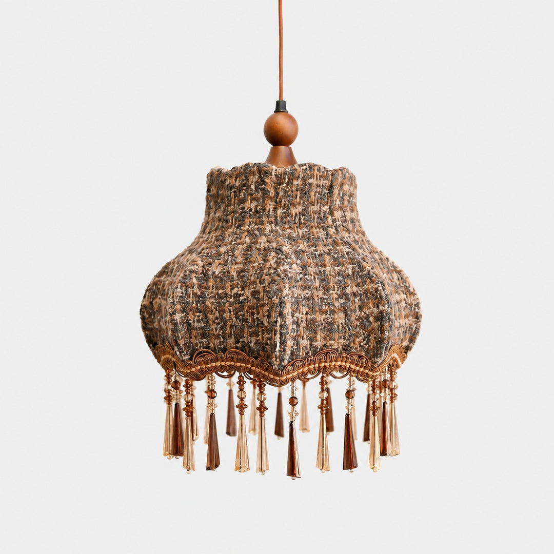 Vintage Fabric Fringe Pendant Lamp