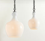 Load image into Gallery viewer, Lawson Glass Pendant Light - Recycled &amp; Milk Glass with Bronze Accent
