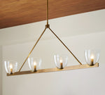 Load image into Gallery viewer, Auria Hand-blown Glass Metal Chandelier - Contemporary Brass Design
