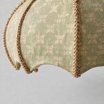 Afbeelding laden in galerijweergave, Sage floral fabric shade curved edge and trim detail