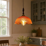 Carica l'immagine nella visualizzazione Galleria, Amber glass shade in kitchen dining space