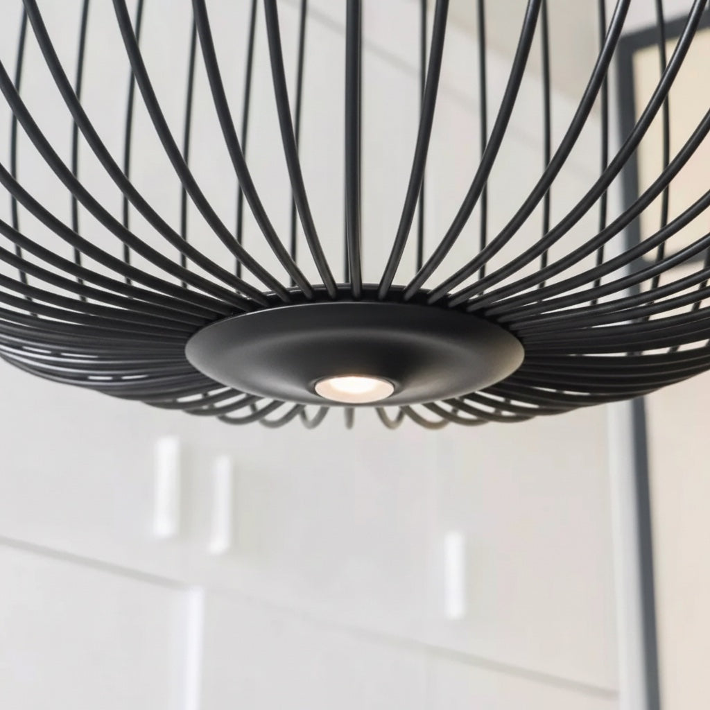 Radiloop Minimalistische Hanglamp - Metaal Lantaarn-Geïnspireerd Ontwerp voor Eetkamer N48