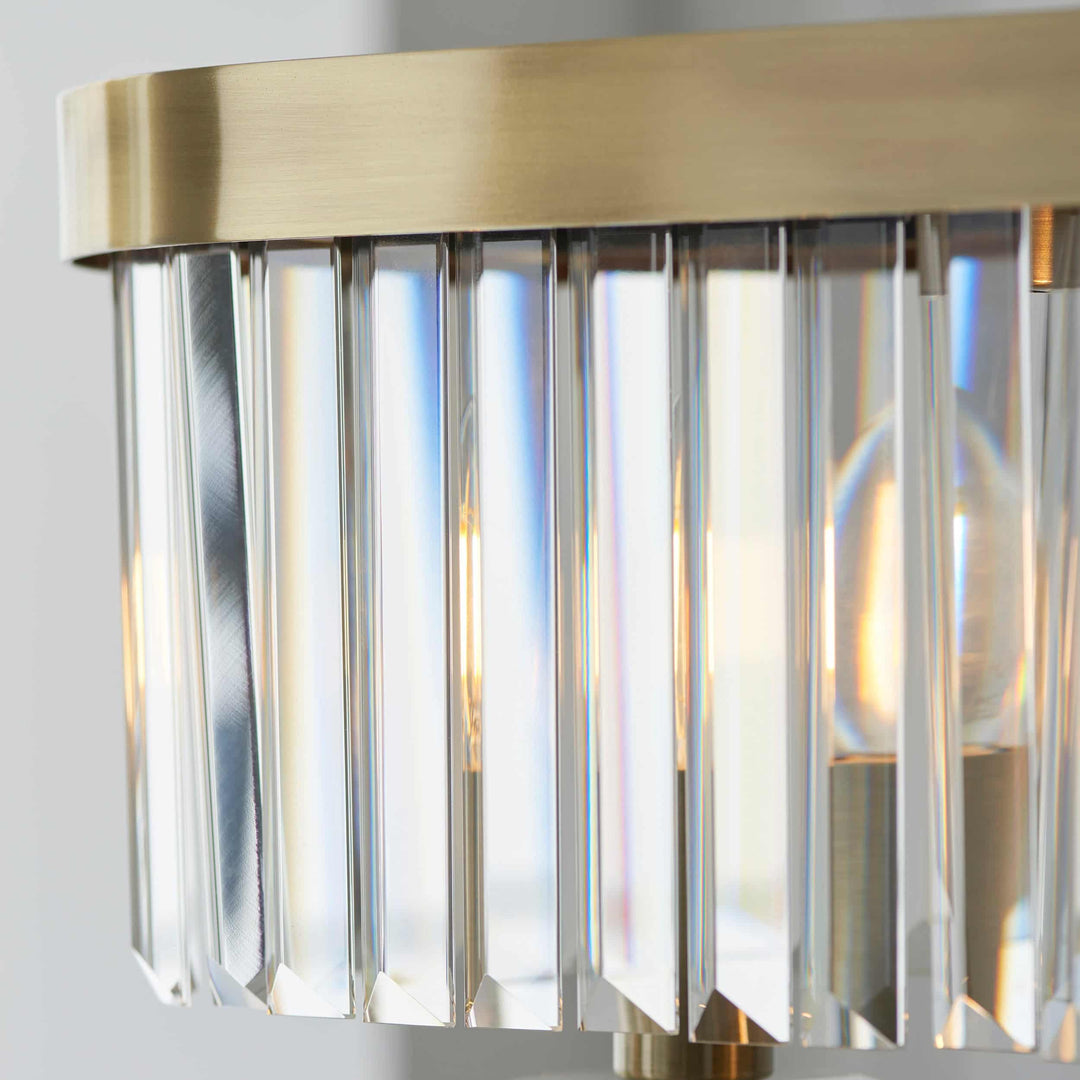 Beveline 4-Świetlna Lampa Wisząca Liniowa z Fasetowanym Szkłem - Smukła Metalowa Rama do Jadalni