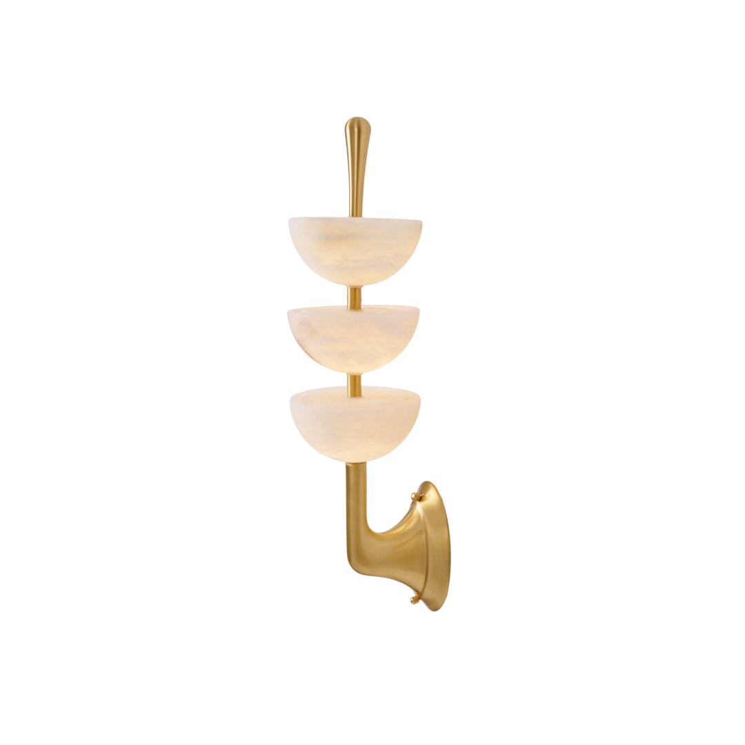 Lampe murale triple en albâtre