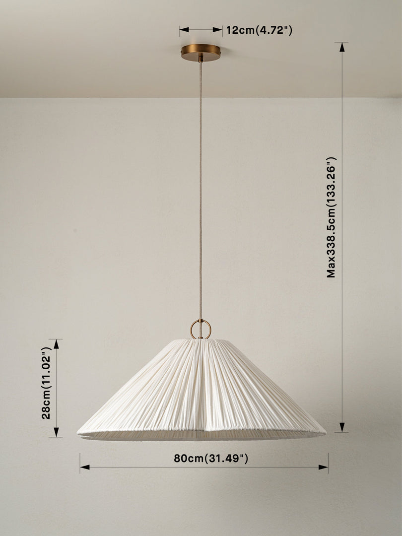 Nordlys Linen Fabric Oversized Scalloped Pendant Light for Living Room & Dining Area