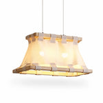 Charger l'image dans la visionneuse de la galerie, Style B 80 cm ivory white wood and fabric pendant lamp