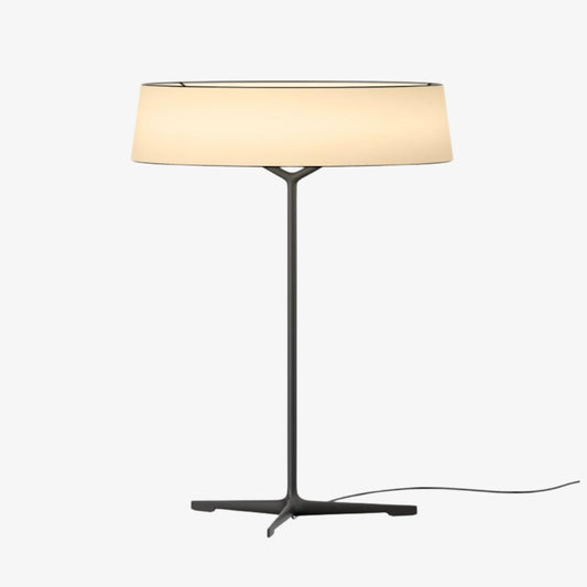 Lámpara de Mesa Decorativa Moderna Delvara - Lámpara de Escritorio con Base de Metal y Pantalla de Papiro para Velador