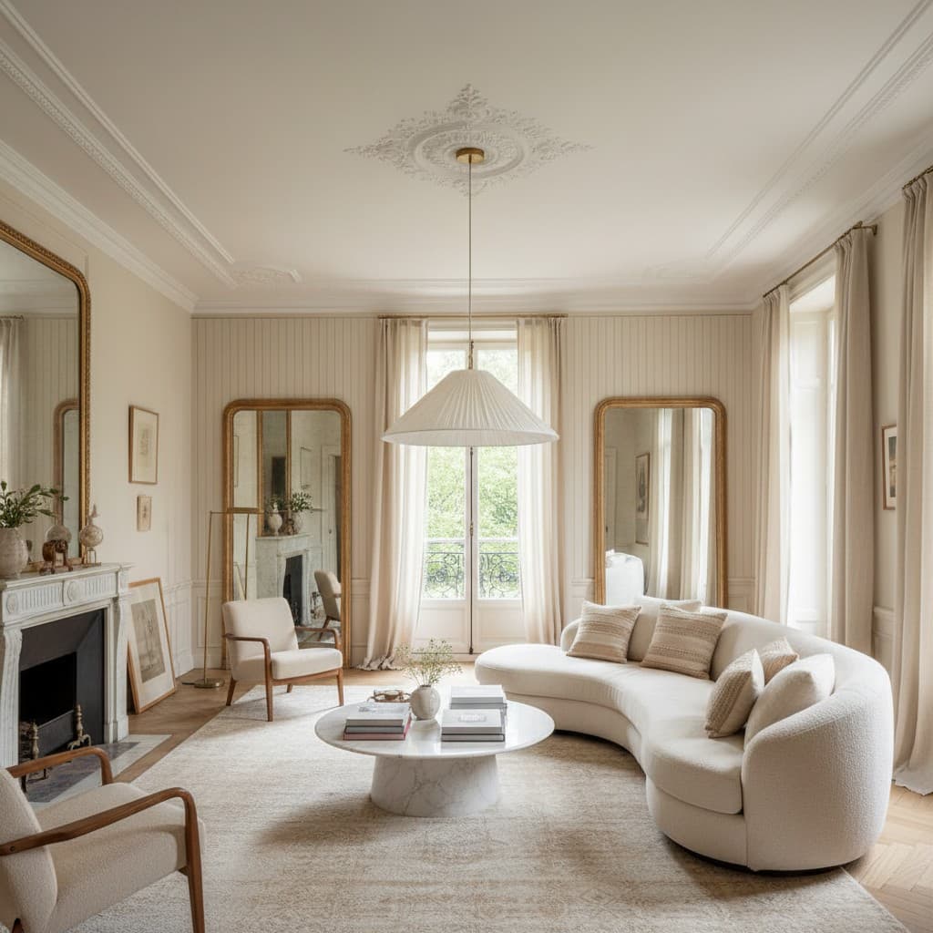 Lámpara colgante Blossine de lino con borde ondulado - Pantalla en capas y dosel de metal rústico a moderno