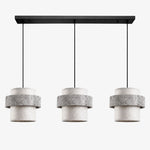 Cargar imagen en el visor de la Galería, Style C gray travertine stone pendant light with three heads