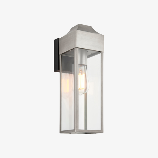 Farol de Pared Exterior Georgon – Pantalla de Vidrio Transparente, Estilo Arquitectónico Clásico para Espacios al Aire Libre