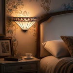 Afbeelding laden in galerijweergave, TF Fargo Art Deco Wandlamp met Diamantmotief – Glazen Wandkandelaar voor Hal &amp; Slaapkamer