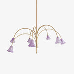 Load image into Gallery viewer, Bellina Modern Romantic Chandelier - Botanical Lily Design with Glass Flowers
