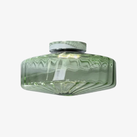 Lampada da soffitto in vetro a increspatura d'acqua Ripplara con stile vintage – Design a montaggio a filo per camera da letto