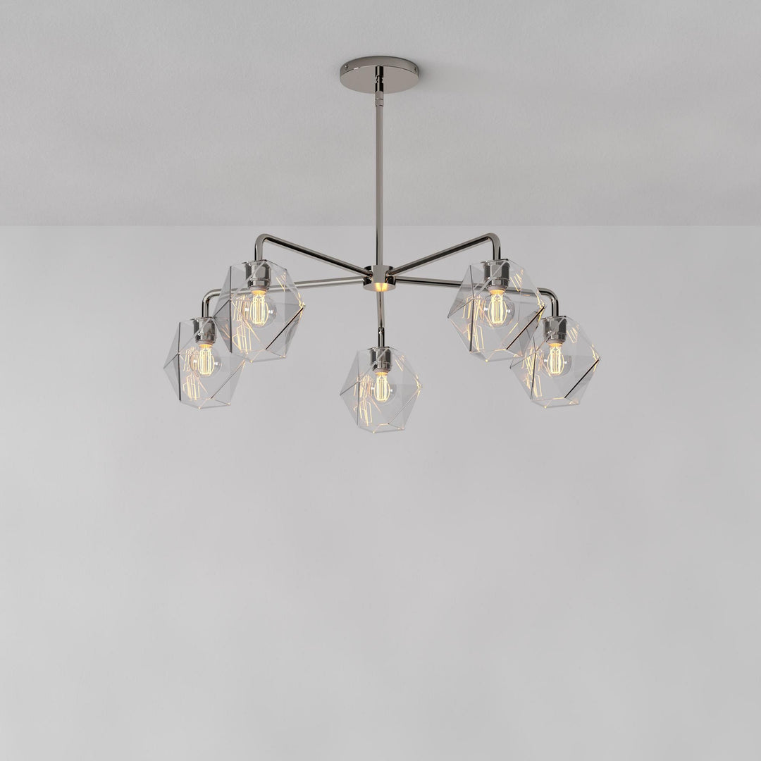 Talvior Sculptural 5-Light Chandelier - Faceted Design, Modern Finishes - Illuminate Spaces