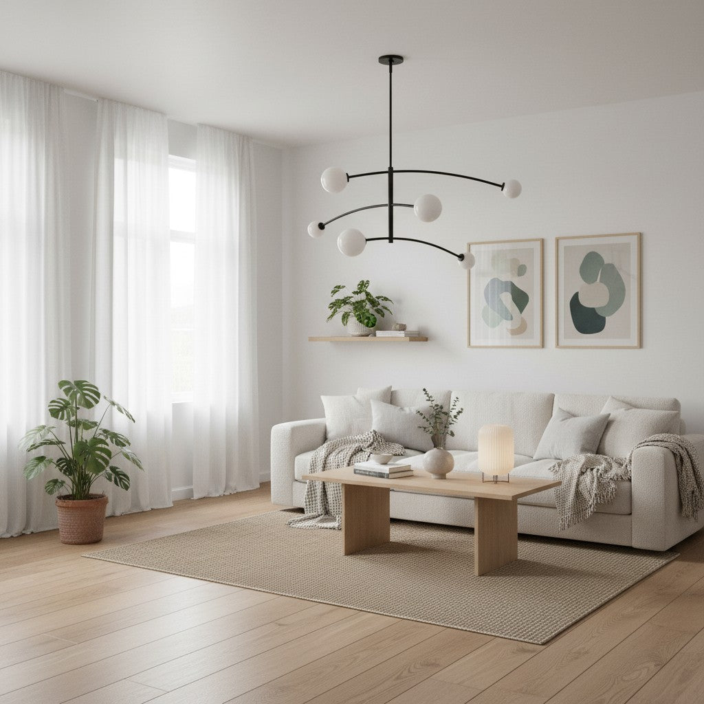 Lustre suspendu en verre Arden – Design géométrique minimaliste pour intérieurs modernes