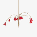 Load image into Gallery viewer, Bellina Modern Romantic Chandelier - Botanical Lily Design with Glass Flowers
