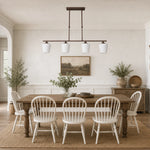 Bild in die Galerieansicht laden, Strellux four-head Coffee Brown chandelier over a dining table