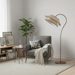 Load image into Gallery viewer, Tarivon Stacked Floor Lamp – Modern Antique Linen Shade for Bedroom &amp; Living Room