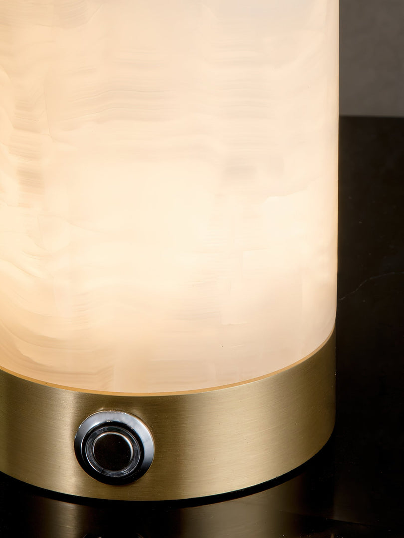 Lampe de table en albâtre Totem (batterie intégrée)