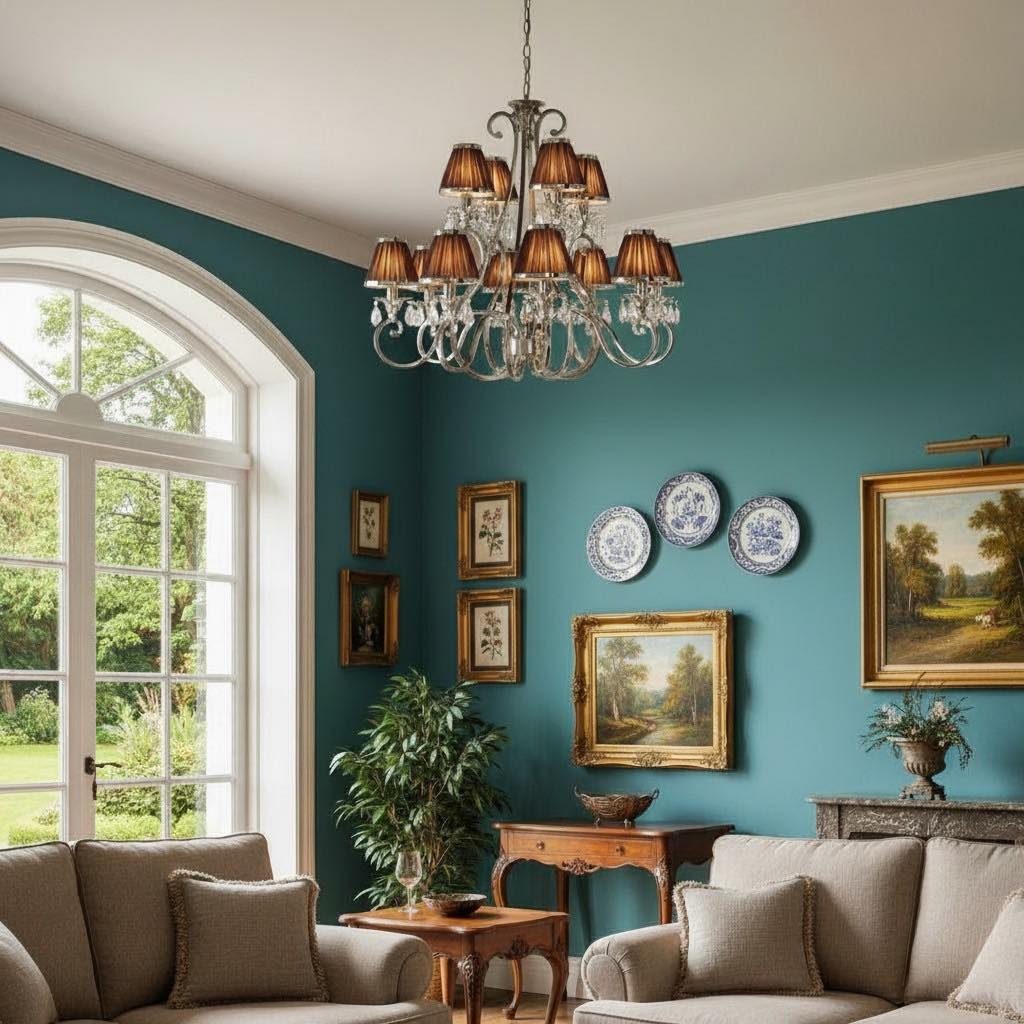 Talonis Mehrfach-Leuchten Stoff Kronleuchter - Elegante Metall gebogene Arme für Esszimmer und Wohnzimmer