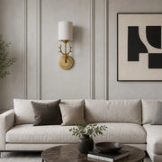 Decorative antler wall light in a styled room