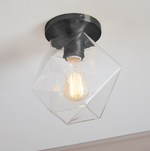 Load image into Gallery viewer, Talvior Sculptural Flush Mount Ceiling Light – Faceted Glass for Modern Interiors
