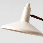 Bild in die Galerieansicht laden, Close-up of textured ivory metal lampshade and rounded top finial