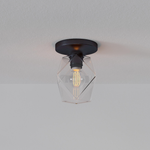Load image into Gallery viewer, Talvior Sculptural Flush Mount Ceiling Light – Faceted Glass for Modern Interiors
