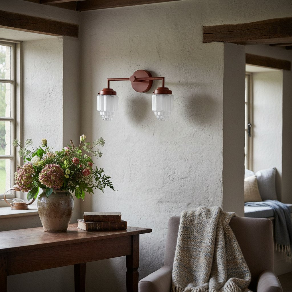 Tierlux Vertically Layered Colored Glass Wall Light for Living Room & Hallway