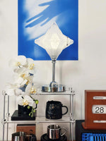 Load image into Gallery viewer, Art Deco Star Table Lamp - Frosted Glass Light for Modern Bedrooms - Astris Lyra
