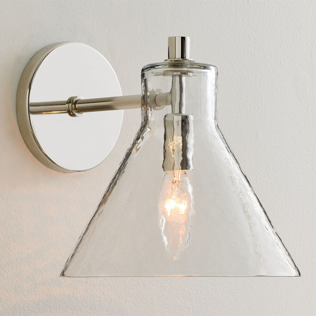Glavira Recycled Glass Double Sconce - Indoor Brass Wall Lighting