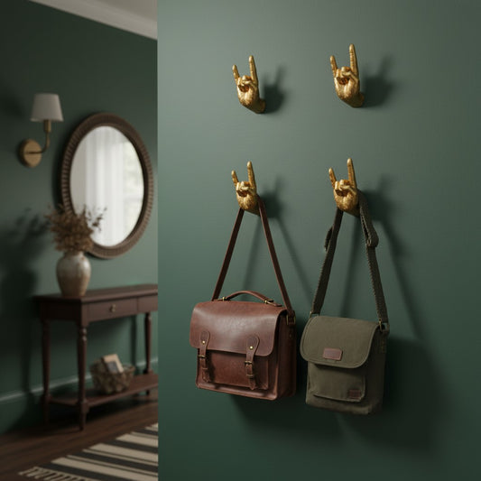Kickra Rock On Wandhanden Goud Set - Decoratieve Wandaccenten voor Hedendaagse Interieurs