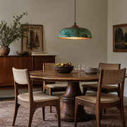 Aerugix Vintage Hammered Copper Dome Pendant Light - Natural Metallic Finish for Dining Room