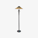 Load image into Gallery viewer, TF Dark Star Tiffany Art Glass Floor Lamp – Vintage-Inspired Metal Base Accent Lighting