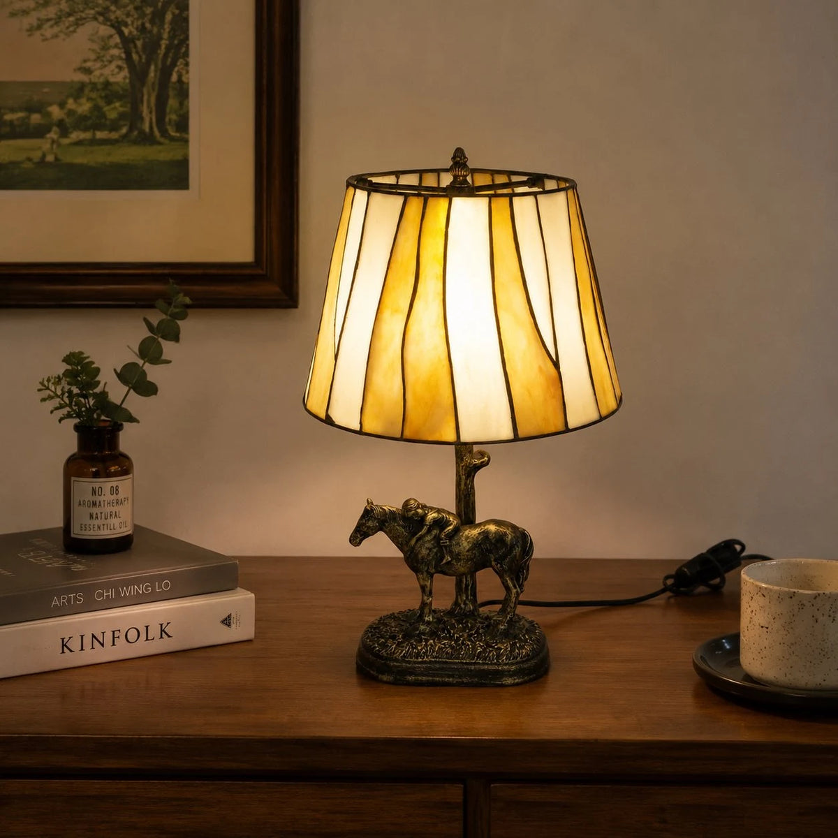 Tiffany-style stained glass table lamp product image